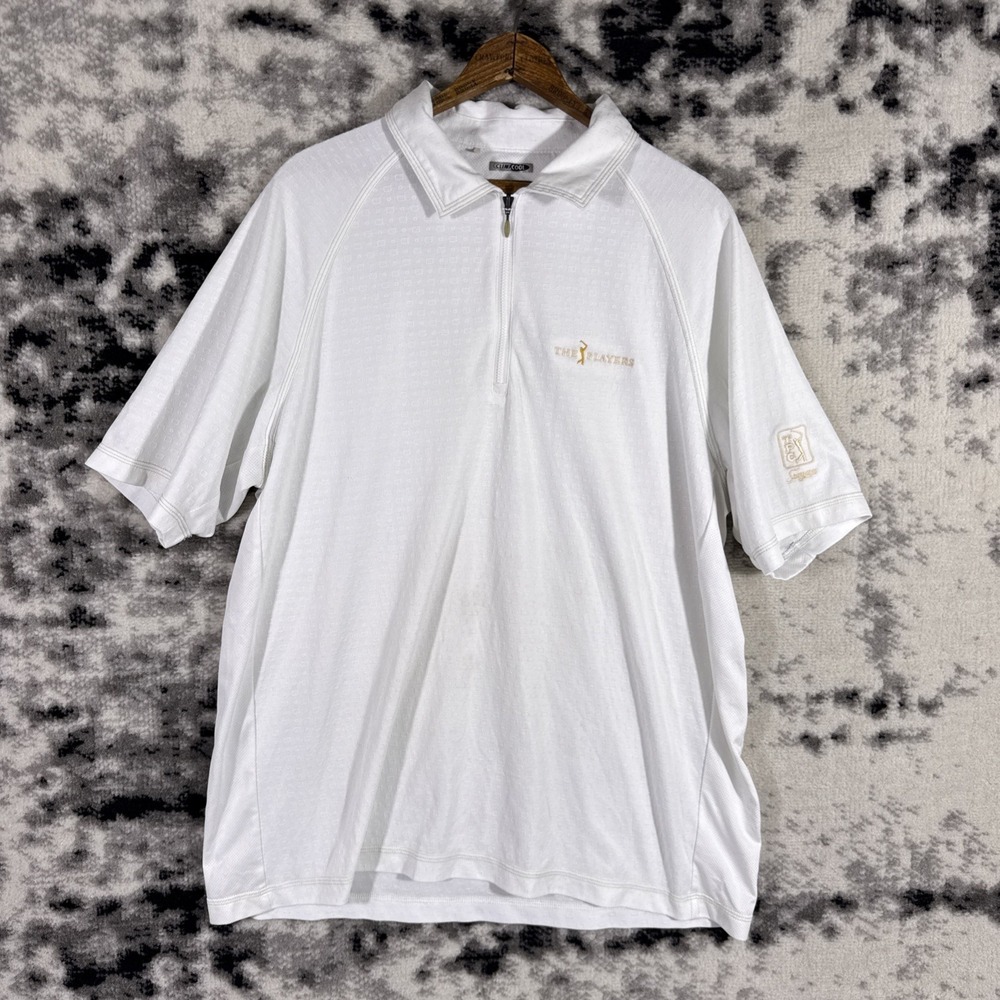 Adidas The Champions‎ Sawgrass Top Mens Size Large White 1/4 Zip Collared